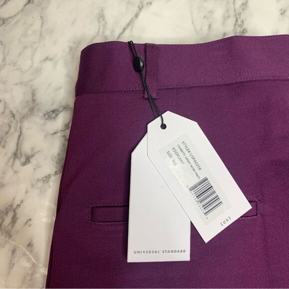 Universal Standard Cigarette Work Pants career Purple Size 3XS (2 / 4 ) NWT NEW - Picture 2 of 10